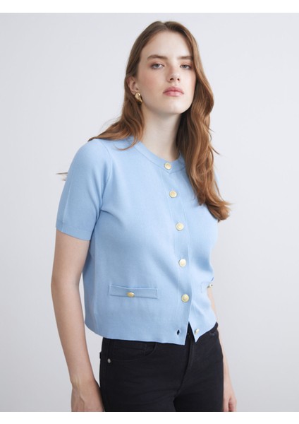 Yeni Sezon Bisiklet Yaka Kadın Triko Hırka