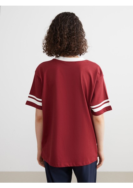 Yeni Sezon V Yaka Harry Potter Baskılı Oversize Kadın Tişört fırsatları