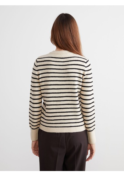 Yeni Sezon Bisiklet Yaka Çizgili Kadın Triko Hırka fırsatları