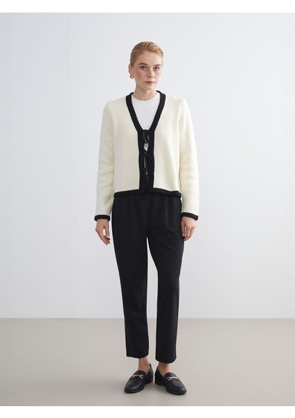 Yeni Sezon V Yaka Bağlamalı Kadın Triko Hırka fiyatları