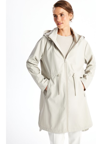 Yeni Sezon Kadın Kapüşonlu Düz Yağmurluk
