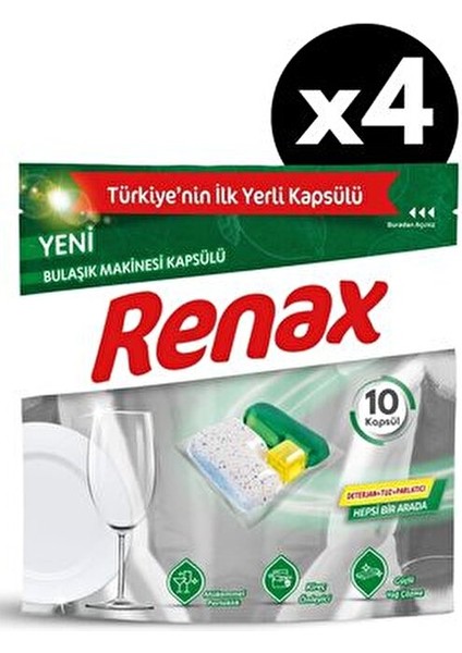 Bulaşık Makinesi Kapsülü Hepsi Bir Arada 10 Lu x 4 Adet fiyatları