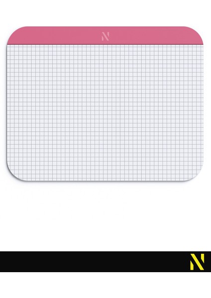 Pembe Bantlı Kareli Defter Tasarımlı Mouse Pad 23X19 cm – Kaymaz Tabanlı Ergonomik Fare Altlığı – Ofis, Ev ve Öğrenciler Için Modern Masaüstü Aksesuar Mousepad