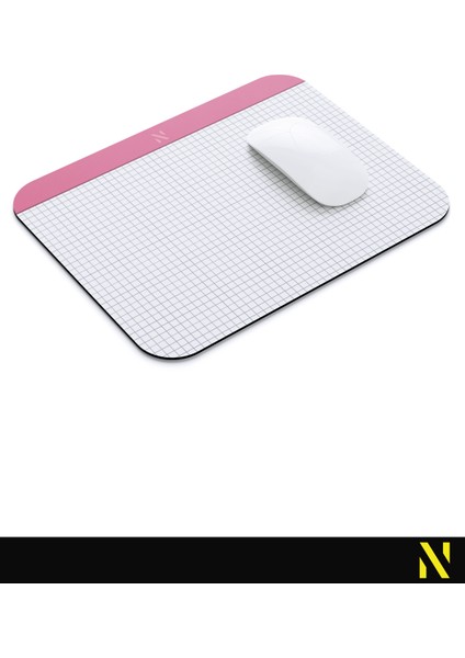 Pembe Bantlı Kareli Defter Tasarımlı Mouse Pad 23X19 cm – Kaymaz Tabanlı Ergonomik Fare Altlığı – Ofis, Ev ve Öğrenciler Için Modern Masaüstü Aksesuar Mousepad modelleri