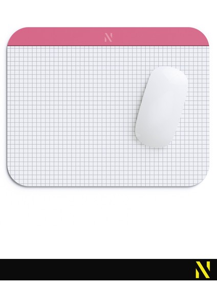 Pembe Bantlı Kareli Defter Tasarımlı Mouse Pad 23X19 cm – Kaymaz Tabanlı Ergonomik Fare Altlığı – Ofis, Ev ve Öğrenciler Için Modern Masaüstü Aksesuar Mousepad fırsatları