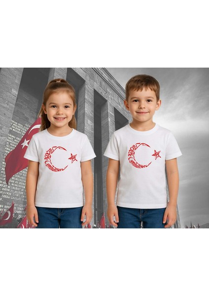 Unisex Ay Yıldızlı T-Shirt 19 Mayıs 29 Ekim 23 Nisan 10 Kasım Atatürk Çocuk Tişört