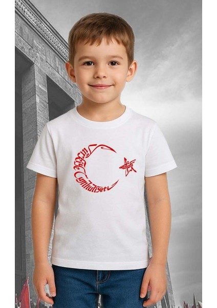 Unisex Ay Yıldızlı T-Shirt 19 Mayıs 29 Ekim 23 Nisan 10 Kasım Atatürk Çocuk Tişört modelleri