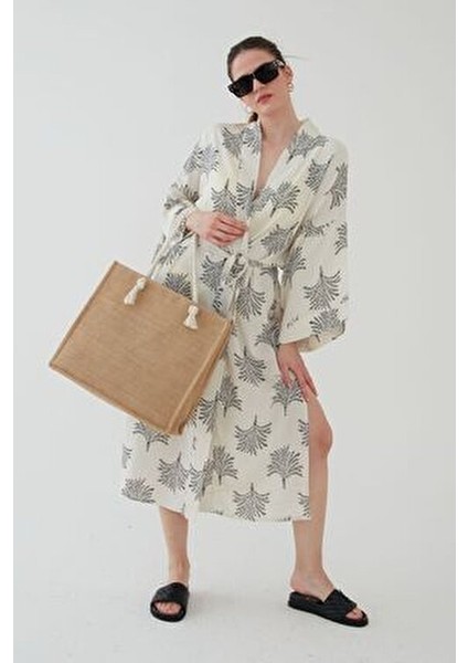 Rosso Collina Kahverengi Hasır Yuvarlak Ip Askılı Plaj Çantası Jüt Kumaş Yeni Sezon