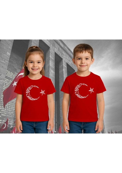 Unisex Ay Yıldızlı T-Shirt 19 Mayıs 29 Ekim 23 Nisan 10 Kasım Atatürk Çocuk Tişört