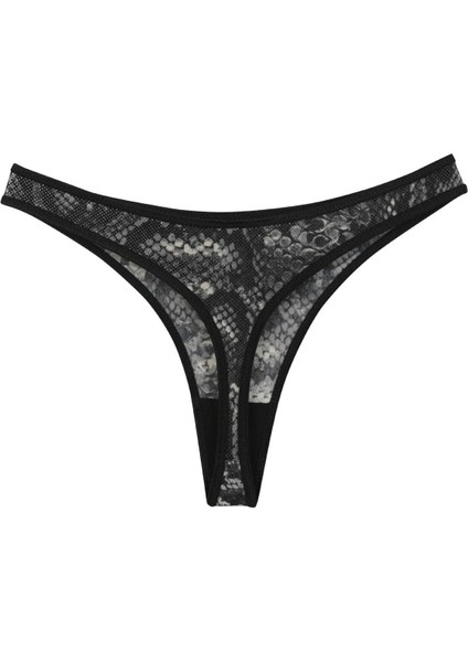 Kadın Siyah Yılan Desenli 2'li Tanga Slip fiyatları