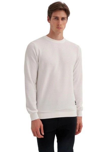 Slim Fit Ince Çizgili Ottoman Pamuk Karışımlı SWEATSHIRT-52470 fiyatları