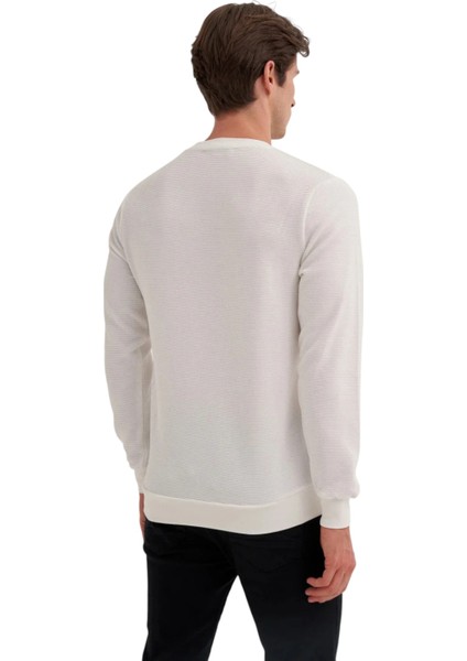 Slim Fit Ince Çizgili Ottoman Pamuk Karışımlı SWEATSHIRT-52470 modelleri