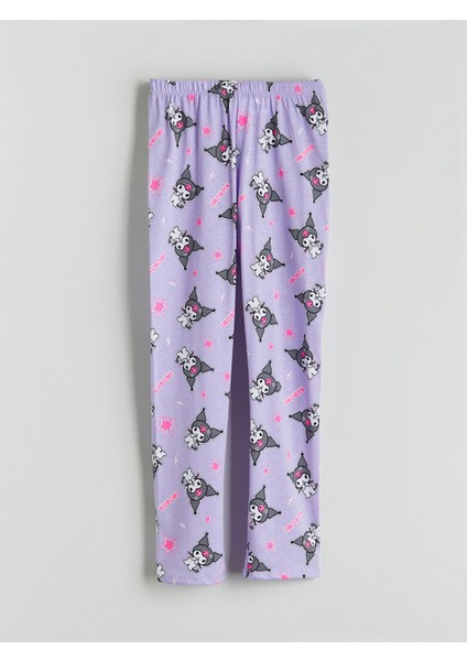 Yeni Sezon Bisiklet Yaka Kuromi Baskılı Kız Çocuk Pijama Takımı indirimleri