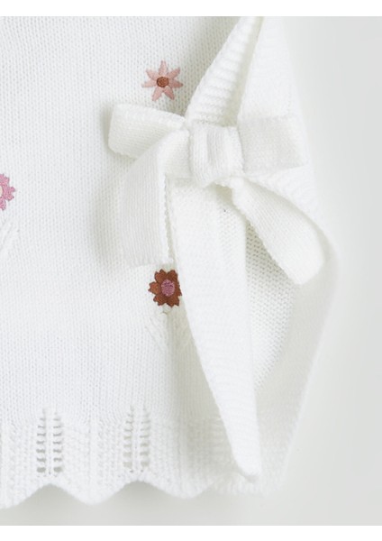 Yeni Sezon Bisiklet Yaka Çiçekli Kız Çocuk Triko Süveter fiyatları