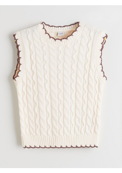 Yeni Sezon Bisiklet Yaka Kız Çocuk Triko Süveter