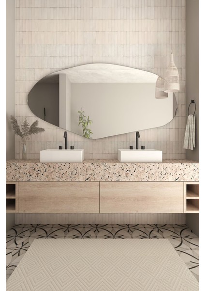 Şile Asimetrik Tasarım Dekoratif Duvar Aynası – Estetik ve Benzersiz Tasarım