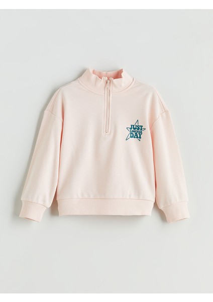 Yeni Sezon Dik Yaka Kız Çocuk Sweatshirt