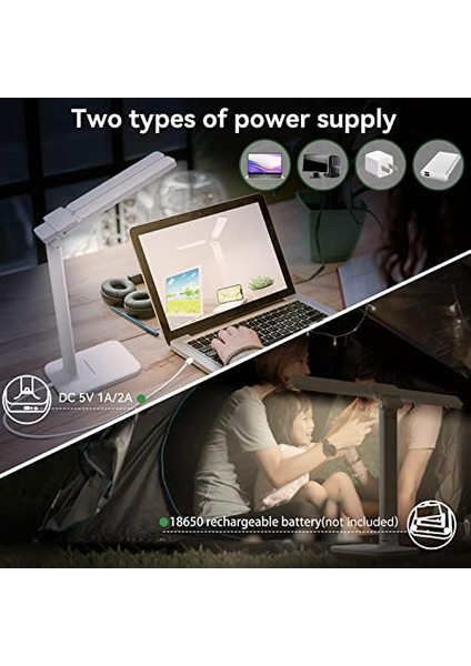 Çift Kafa Masa Lambası LED Kısılabilir, Kademesiz Karartma 3 Renk Seviyeleri Göz Koruması LED Masa Lambası, USB Portu Masa Lambası Çocuklar, Yatak Odası Ofis Için Dokunmatik Kontrol Masa Lambası modelleri