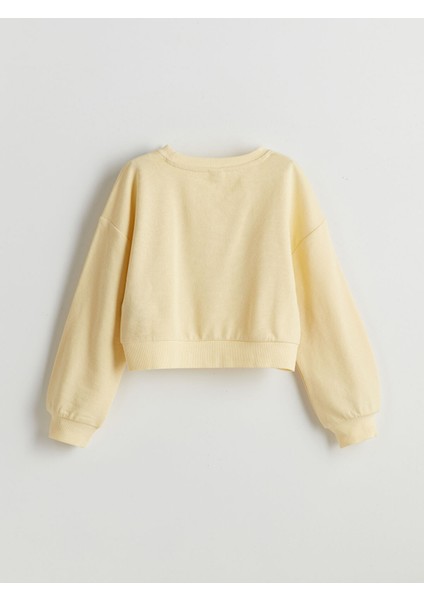 Yeni Sezon Bisiklet Yaka Kız Çocuk Sweatshirt fırsatları