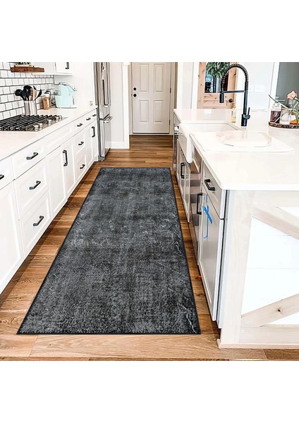 Barris Klasik Siyah Polyester ve Pamuklu Yıkanabilir Kaydırmaz Taban Dijital Baskı Halı fırsatları