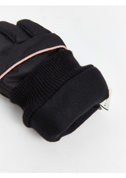 Yeni Sezon Kilit Detaylı Cırt Cırtlı Kız Çocuk Kar Eldiveni