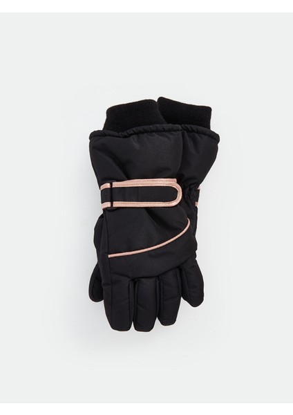 Yeni Sezon Kilit Detaylı Cırt Cırtlı Kız Çocuk Kar Eldiveni modelleri