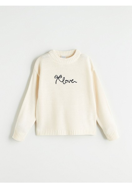 Yeni Sezon Bisiklet Yaka Kız Çocuk Triko Kazak