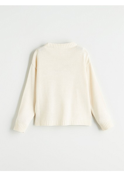 Yeni Sezon Bisiklet Yaka Kız Çocuk Triko Kazak modelleri