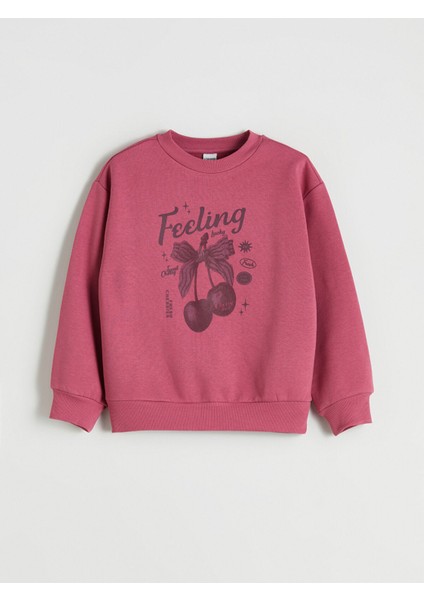 Yeni Sezon Bisiklet Yaka Kız Çocuk Sweatshirt