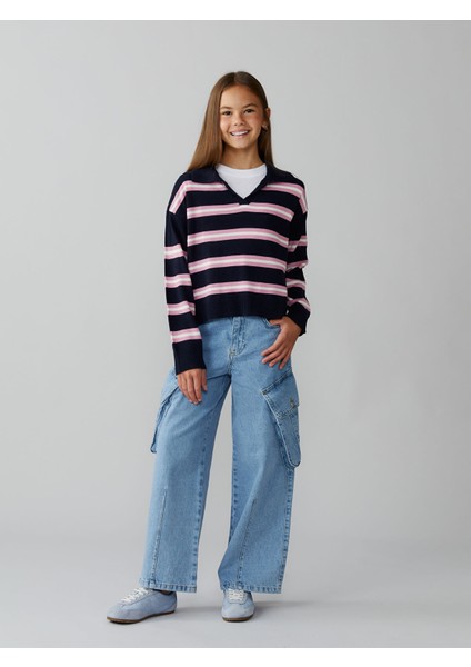 Yeni Sezon Polo Yaka Kız Çocuk Triko Kazak fiyatları