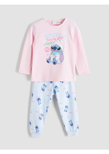 Yeni Sezon Stitch Lisanslı Kız Çocuk Pijama Takım
