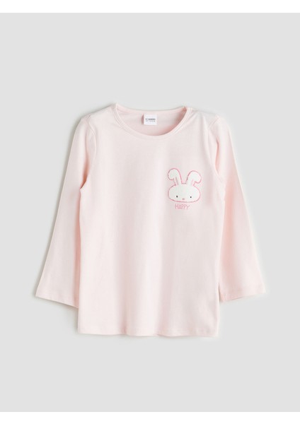 Yeni Sezon Bisiklet Yaka Kız Çocuk Pijama Üst