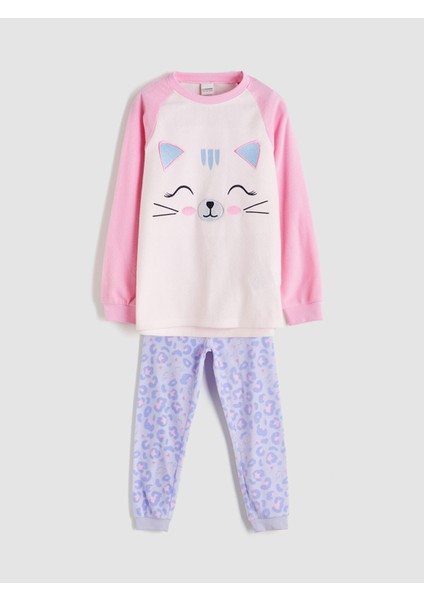Yeni Sezon Bisiklet Yaka Polar Kız Çocuk Pijama Takımı