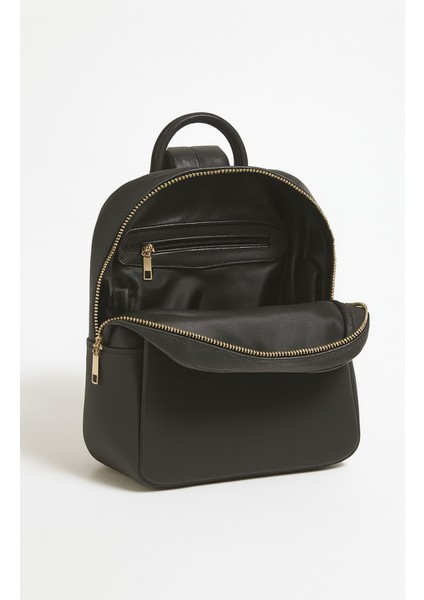 Kadın Deri Sırt Çantası Gold Detay Geniş Hacimli Altın Fermuarlı indirimleri