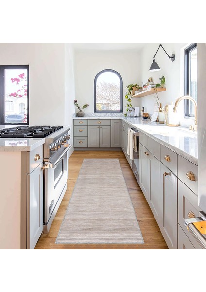 Gago Modern Bej Polyester ve Pamuklu Yıkanabilir Kaydırmaz Taban Dijital Baskı Halı fırsatları