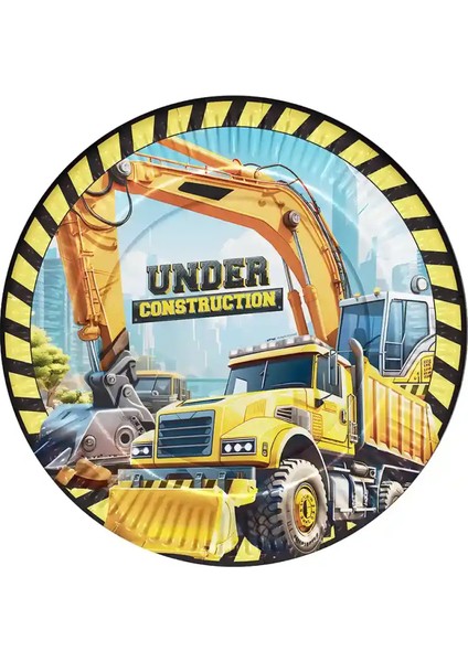 Inşaat Makineleri Karton Tabak 23CM