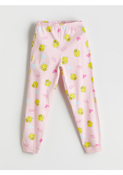 Yeni Sezon Beli Lastikli Tweety Baskılı Kız Çocuk Pijama Alt