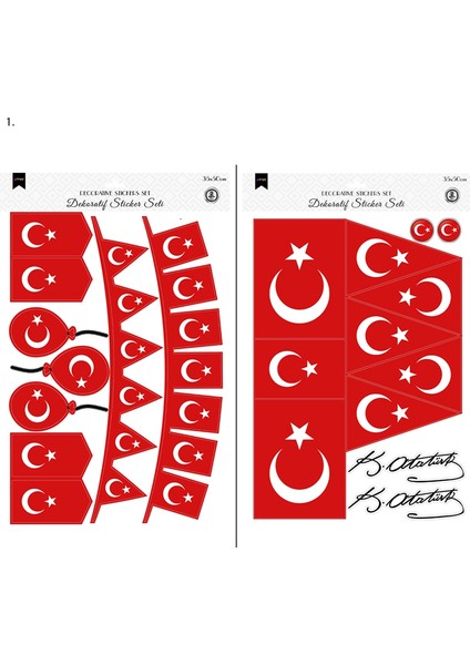 Milli Bayramlar Temalı Sticker Seti 2'li