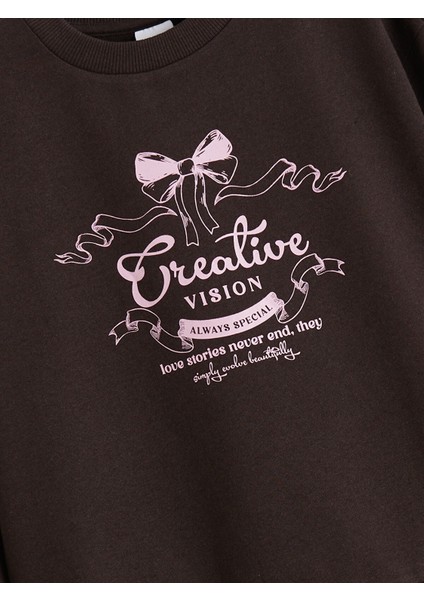 Yeni Sezon Bisiklet Yaka Baskılı Kız Çocuk Sweatshirt fiyatları