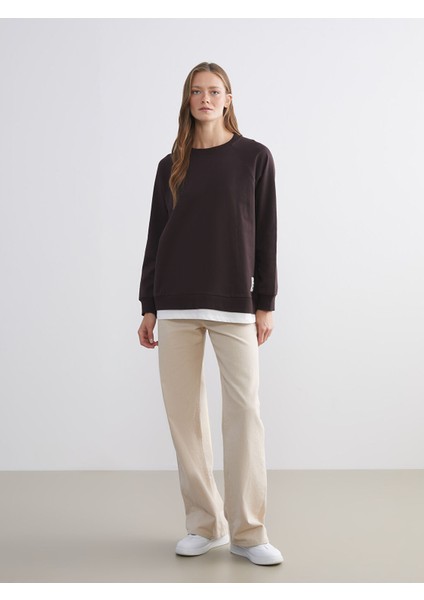 Yeni Sezon Bisiklet Yaka Oversize Kadın Sweatshirt fiyatları