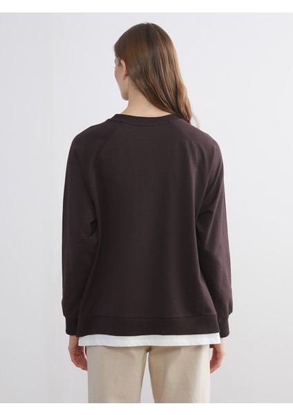 Yeni Sezon Bisiklet Yaka Oversize Kadın Sweatshirt fırsatları
