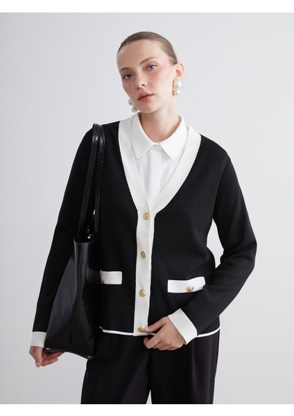 Yeni Sezon V Yaka Kadın Triko Hırka