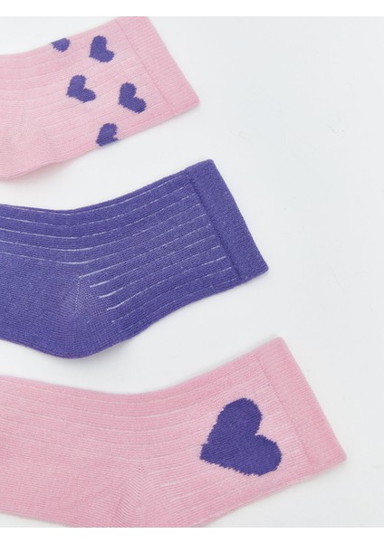 Yeni Sezon Kalp Baskılı Kız Çocuk Patik Çorap 3'lü fiyatları