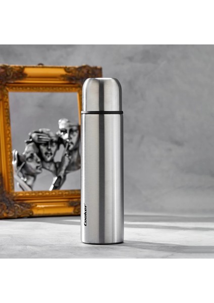 0.75LT Krom Trend Termos Paslanmaz Çelik - Sızdırmaz Kapak = Bardak (4887)