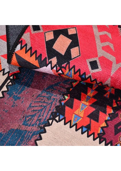 Bruciato Patchwork Multi Polyester ve Pamuklu Kaydırmaz Tabanlı Dijital Baskı Halı indirimleri