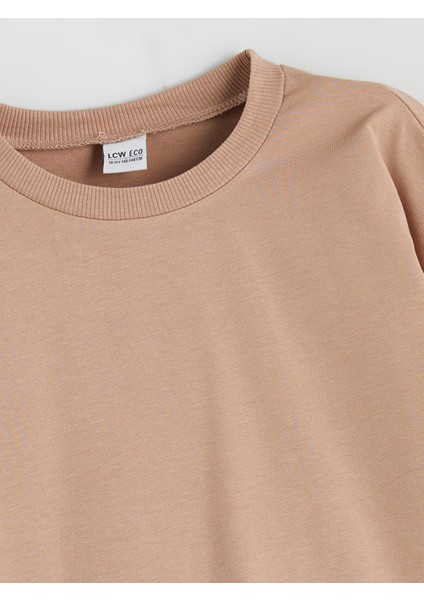 Yeni Sezon Bisiklet Yaka Basic Uzun Kollu Kız Çocuk Sweatshirt fiyatları