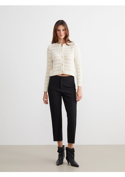 Yeni Sezon Bisiklet Yaka Ajurlu Kadın Triko Hırka fiyatları