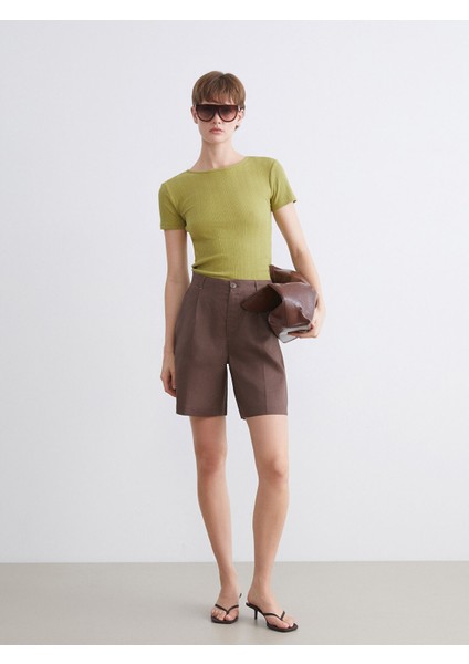 Yeni Sezon Bisiklet Yaka Dokulu Kadın Tişört fiyatları