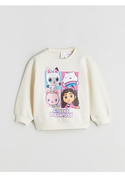 Yeni Sezon Uzun Kollu Gabby's Dollhouse Baskılı Kız Çocuk Sweatshirt