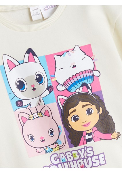 Yeni Sezon Uzun Kollu Gabby's Dollhouse Baskılı Kız Çocuk Sweatshirt fiyatları